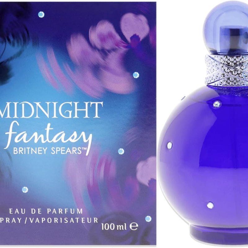 Britney Spears Midnight Fantasy Eau de Parfum Spray, 100ml, Floral Amber Fragrance, Celebrity Perfume for Women