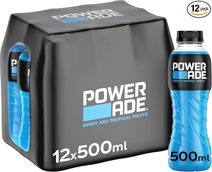 Powerade Bottle Berry, Tropical 500 ml (Pack of 12)