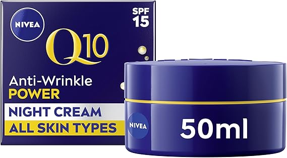 NIVEA Q10 Anti-Wrinkle Power Firming Night Cream (50ml), Hydrating Night Moisturiser to Reduce Lines and Wrinkles, Night Cream for Firmer Skin in 7 Days