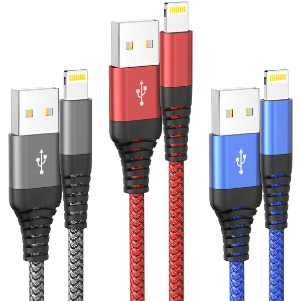 Ofuca iPhone Charger Cable 3Pack 1M/3FT MFi Certified iPhone Charger Fast Charge Lightning Cable to USB A Compatible with iPhone 14 13 12 11 Pro Max Xs Xr X 8 7 6 Plus 5 SE