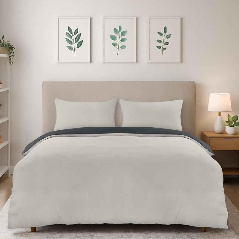 Utopia Bedding Duvet Cover Double - Soft Microfibre Polyester - Bedding Quilt Cover Set, with Pillow cases (Grey)