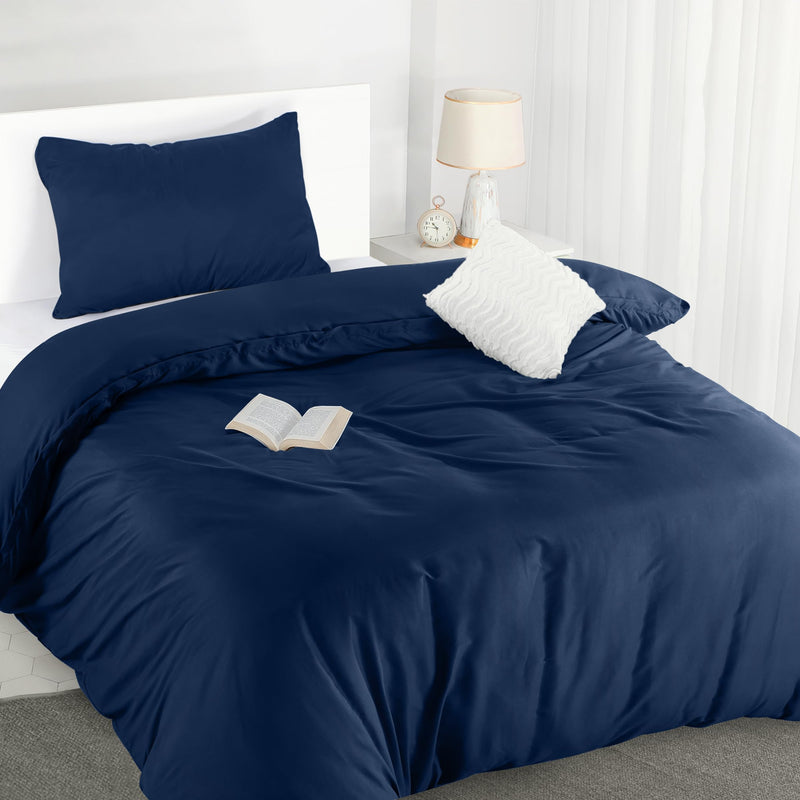 Utopia Bedding Duvet Cover Double - Soft Microfibre Polyester - Bedding Quilt Cover Set, with Pillow cases (Grey)
