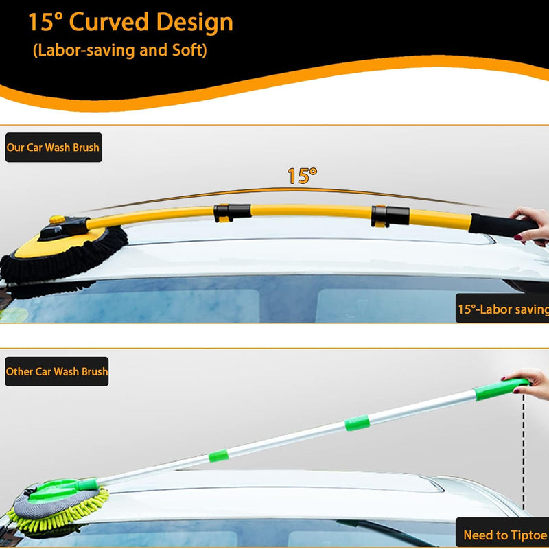 15° Curved Car Cleaning Brush with Telescopic Handle 43