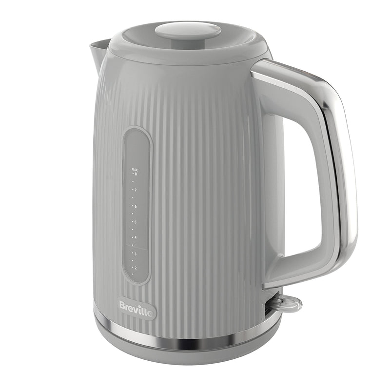 Breville Bold Black Electric Kettle | 1.7L | 3kW Fast Boil | Black & Silver Chrome [VKT221]