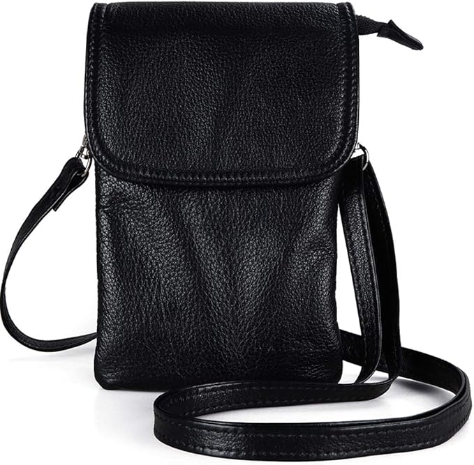befen Genuine Leather Crossbody Bag, Cellphone Wallet, Small for Women Mini Shoulder Purse with Long Strap and Key Ring - Fit 8 Plus or Phone Less 6.5 Inch