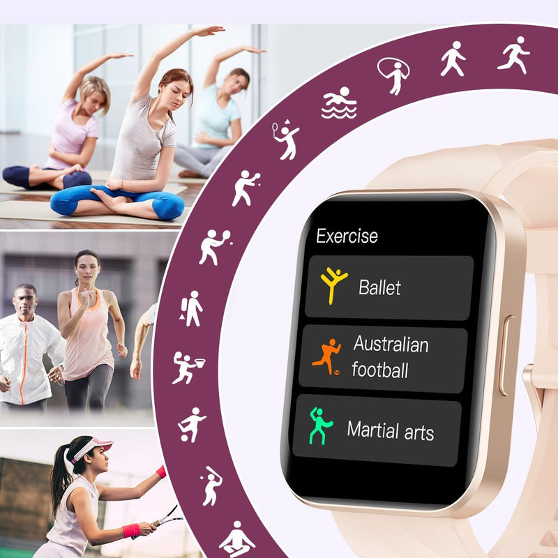 RUIMEN Smart Watch for Women Men Smart Watches with Call Function Fitness Tracker Watch with Heart Rate Monitor Pedometer Oximeter Sleep Tracker Waterproof Smartwatch Answer/Make Calls for Android iOS
