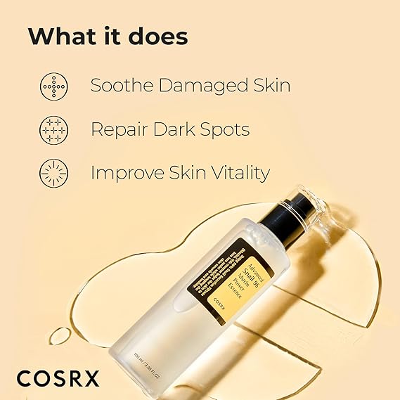 COSRX Advanced Snail 96 Mucin Power Essence 100ml, Skin Repair & Hydrating Serum, Snail Secretion Filtrate 96% & Hyaluronic acid, Korean Skincare, Animal testing free