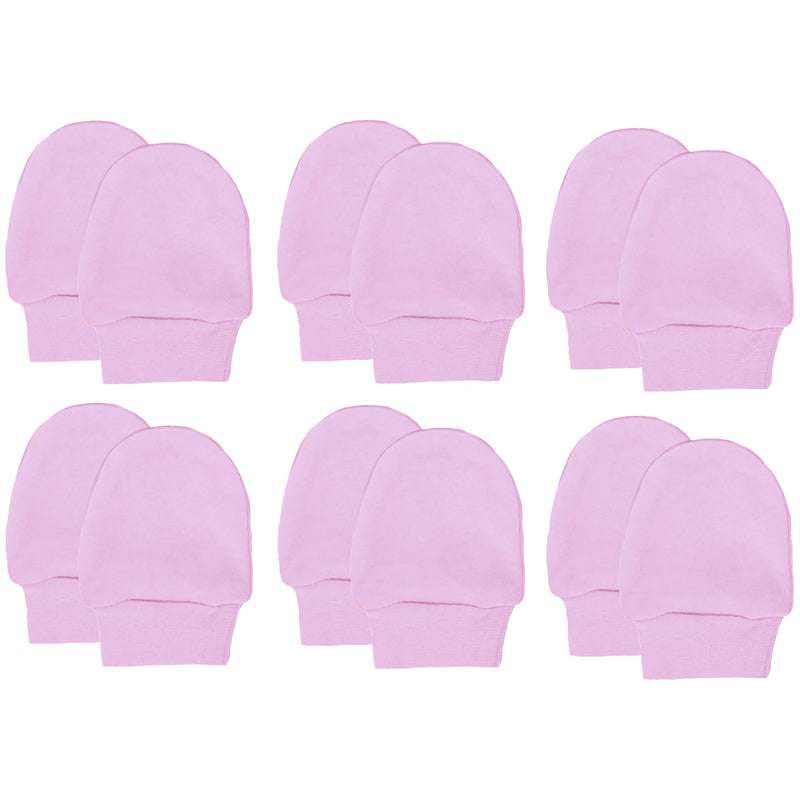 Soft Touch 100% Cotton Baby Anti Scratch Mittens - 4 Pack (Blue)