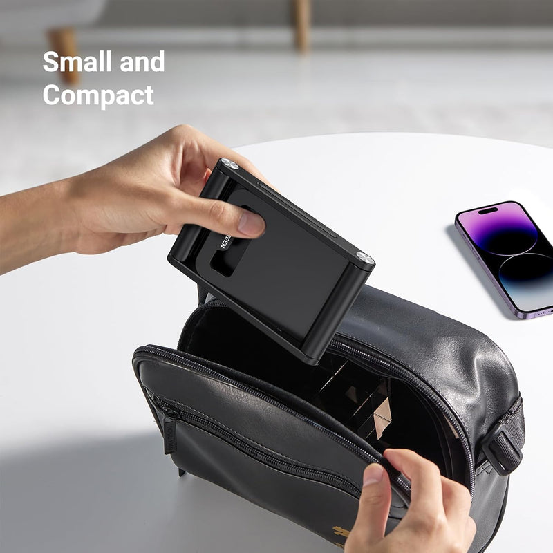 UGREEN Phone Stand Desk Foldable Holder Adjustable Portable Mobile Travel Table Mount Aluminum Compatible for iPhone 16 Pro Max 15 Plus 14 13 12,Galaxy S24 Ultra,Redmi Note 13,Pixel 9,iPad Mini(Black)