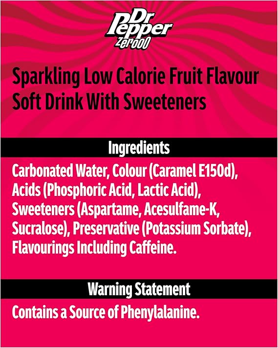 Dr Pepper Can Zero 330 ml (Pack of 24)