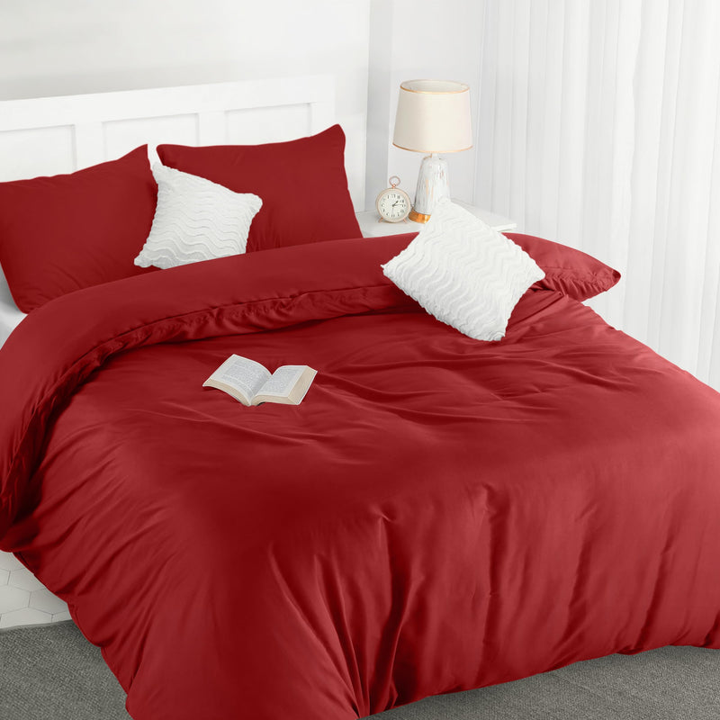 Utopia Bedding Duvet Cover Double - Soft Microfibre Polyester - Bedding Quilt Cover Set, with Pillow cases (Grey)