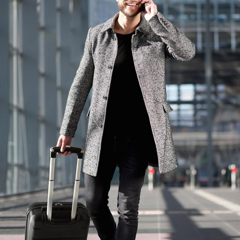 Aerolite Lightweight 55cm Hard Shell 34L Travel Carry On Hand Cabin Luggage Suitcase 4 Wheels, Approved for Ryanair Priority, British Airways, Emirates, Virgin Atlantic & More, 5 Year Warranty (Black)