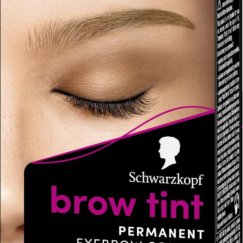 Schwarzkopf Eyebrow Tint, permanent eyebrow colour, eyebrow dye kit for natural looking brows, Dark Brown
