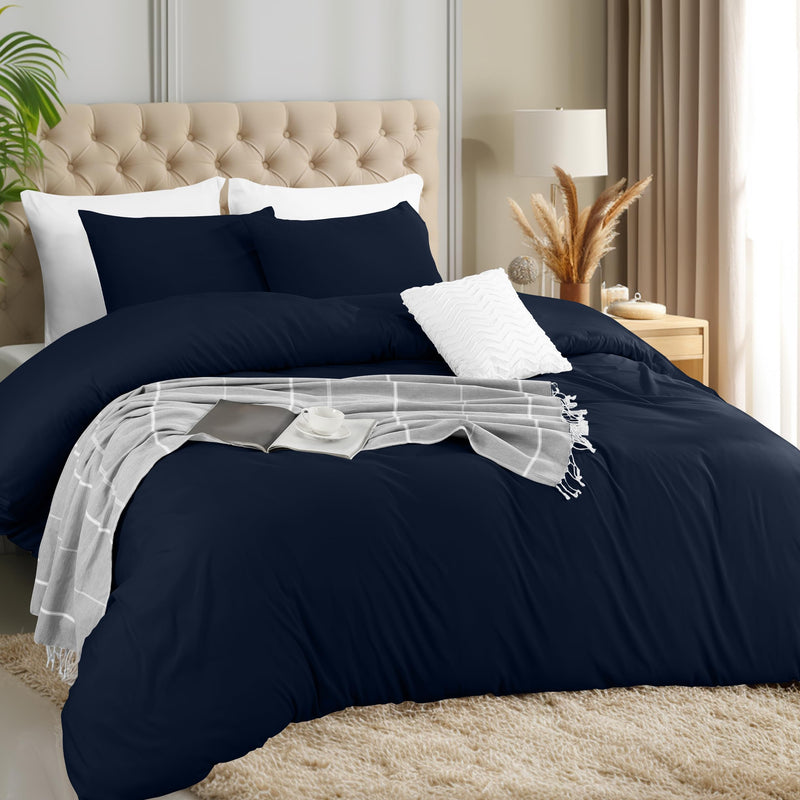 Utopia Bedding Duvet Cover Double - Soft Microfibre Polyester - Bedding Quilt Cover Set, with Pillow cases (Grey)
