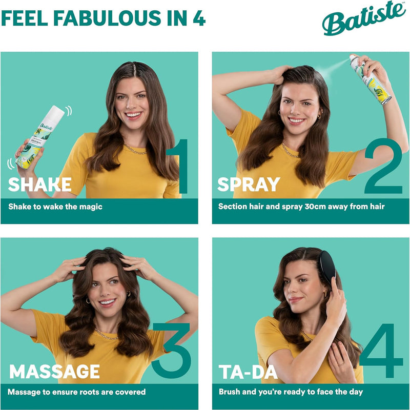 Batiste Dry Shampoo in Blush 200ml, Floral & Flirty Fragrance, No Rinse Spray to Refresh Hair in Between Washes (Packing May Vary)