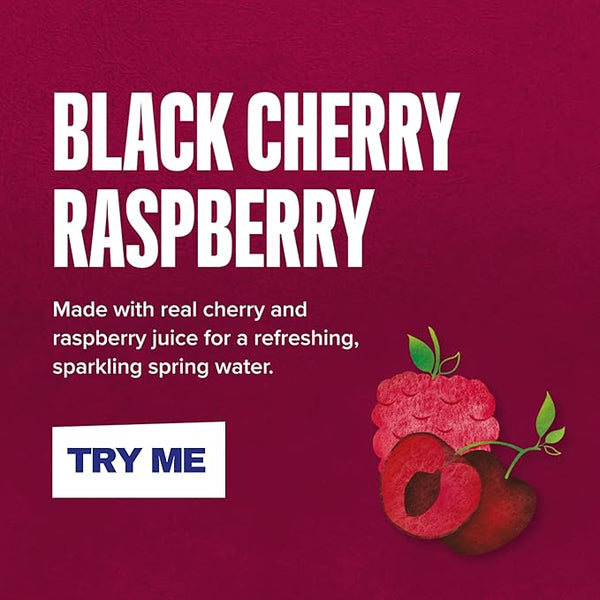 Rubicon Spring 12 Pack Black Cherry Raspberry, Sparkling Spring Water with Real Fruit Juice & Natural Flavours, Only 13 Calories - 12 x 500ml Multipack Bottles