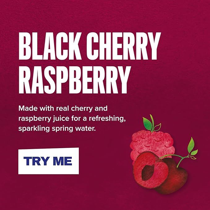 Rubicon Spring 12 Pack Black Cherry Raspberry, Sparkling Spring Water with Real Fruit Juice & Natural Flavours, Only 13 Calories - 12 x 500ml Multipack Bottles
