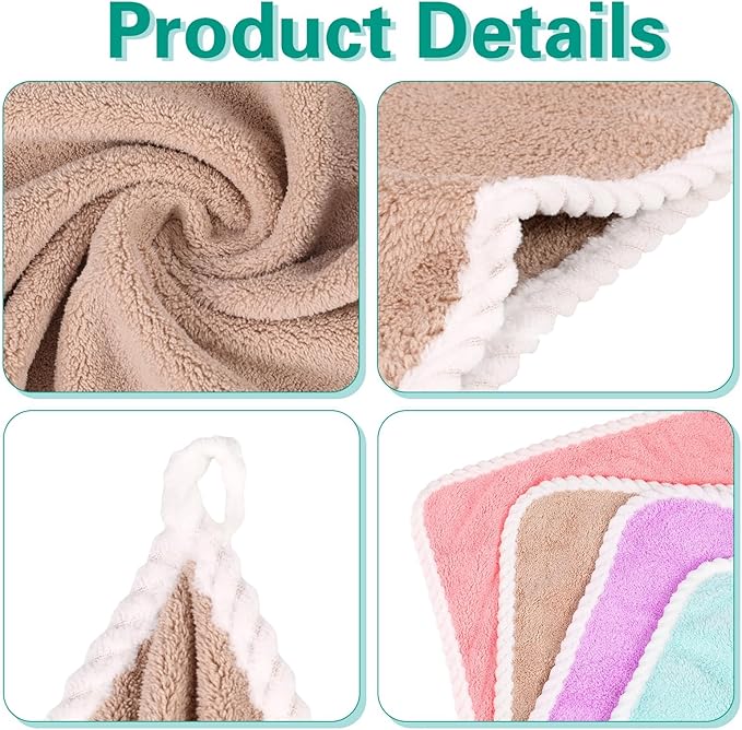 FRIUSATE 6 Pcs Flannel Face Cloth Soft Face Flannels Toddler Flannels Wash Towels Quick Dry Reusable Face Body Cloths Squares Wash Flannels for Baby Kids Adults(30x30cm)
