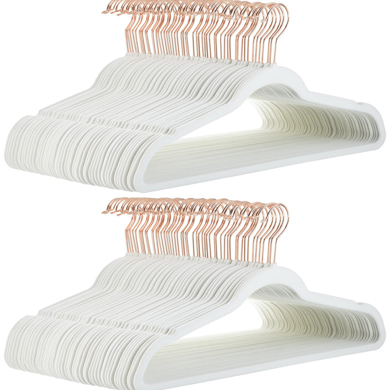 Amazon Basics Slim Velvet Non-Slip Suit Hangers - Pack of 50, Black