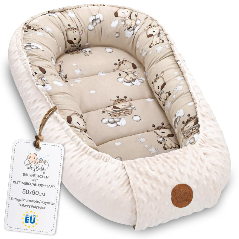 Baby Nest - Baby Nest for Newborns Minky Baby Nest for Crib Versatile Portable Nest Cuddle Nest Accessory for Crib Warm Winter Cocoon Velvet Beige