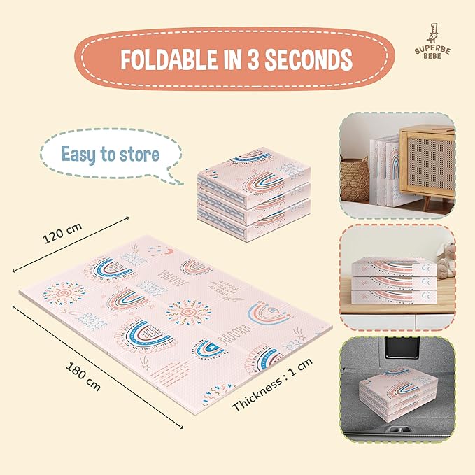 Baby Play Mat 120x180x1cm - Tummy Time Mat - XXL Large Size Baby Play Gym - Foldable Play Mat - Waterproof Foam Baby Play Mat . Floor Mat For Kids Toddlers Children - Baby Mats For Floor Play