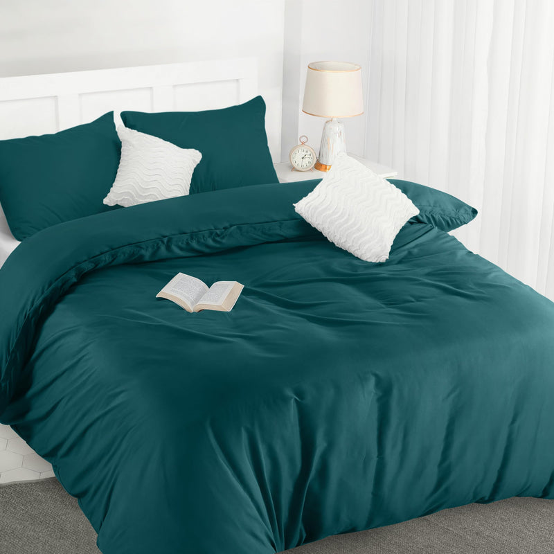 Utopia Bedding Duvet Cover Double - Soft Microfibre Polyester - Bedding Quilt Cover Set, with Pillow cases (Grey)