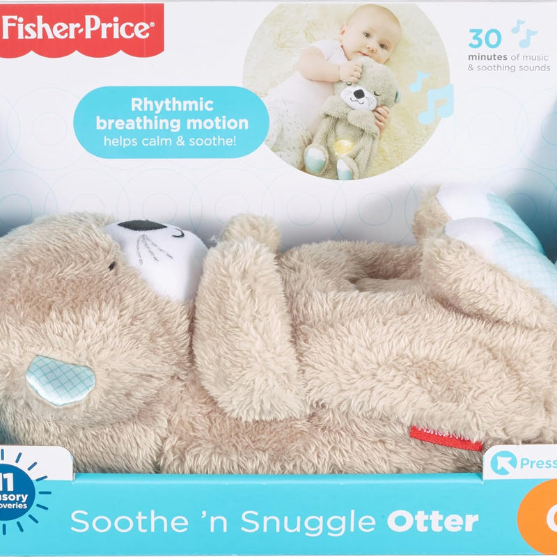 Fisher-Price Soothe 'N Snuggle Otter | Newborn Baby Toys & New Baby Gifts | Plush Soft Toys for Babies with Light and Sound Machine | Baby Girl and Baby Boy Gifts | Newborn Essentials, FXC66