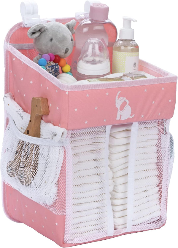 Cradle Star Hanging Nappy Caddy Organiser - Nursery Storage for Baby Accessories - Perfect Newborn Shower Gift - 43 x 23 x 23 cm