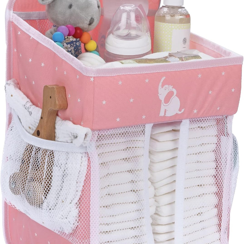 Cradle Star Hanging Nappy Caddy Organiser - Nursery Storage for Baby Accessories - Perfect Newborn Shower Gift - 43 x 23 x 23 cm