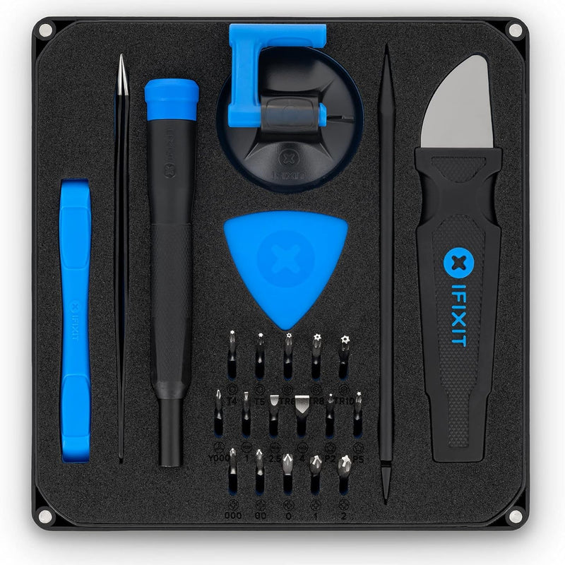 iFixit Essential Electronics Toolkit, Basic Tool-Set with 16 Precision bits (4 mm), Magnetic Screwdriver & Opening Tools for Electronic Devices