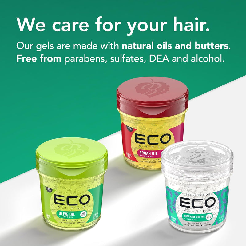 Eco Style Olive Oil Eco Styler Hair Gel, Hydrate and Style, Alcohol-Free, 236 ml (Pack of 1)
