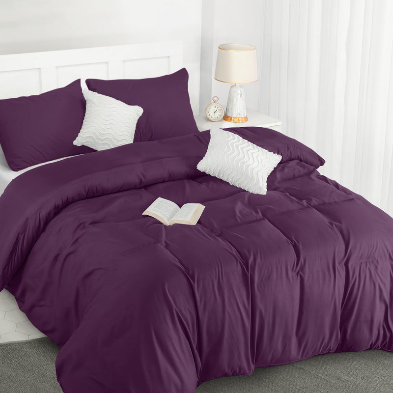 Utopia Bedding Duvet Cover Double - Soft Microfibre Polyester - Bedding Quilt Cover Set, with Pillow cases (Grey)