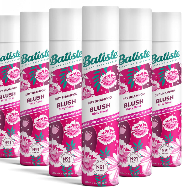 Batiste Dry Shampoo in Blush 200ml, Floral & Flirty Fragrance, No Rinse Spray to Refresh Hair in Between Washes (Packing May Vary)