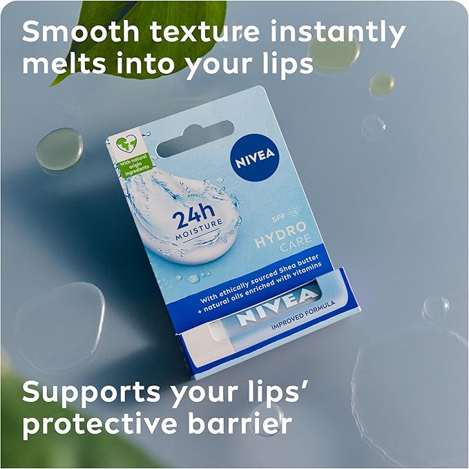 NIVEA Lip Balm Hydro Care with SPF 15, 4.8g