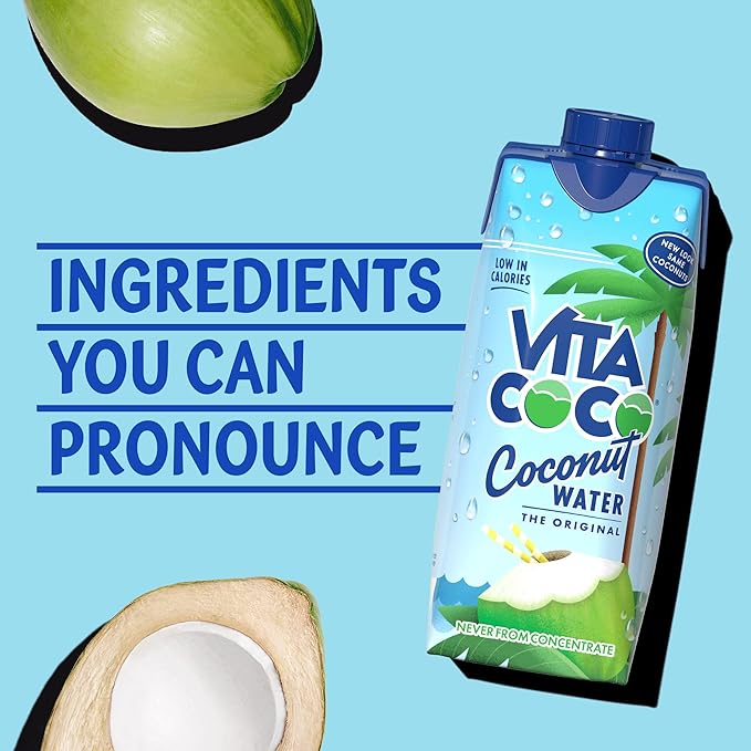 Vita Coco Original Coconut Water 12x330 ml, Packed With Electrolytes, Gluten Free, Full of Vitamin C and Potassium