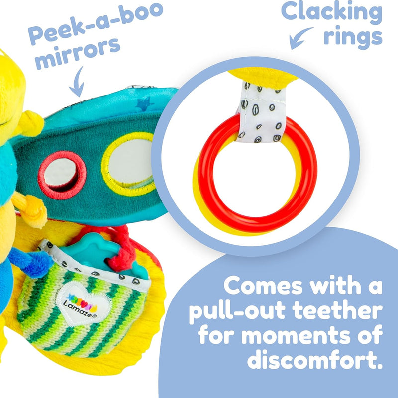 LAMAZE Freddie The Firefly - Clip on Pram and Pushchair Newborn Baby Toy, Sensory Toy for Babies Boys and Girls From 0 - 6 Months