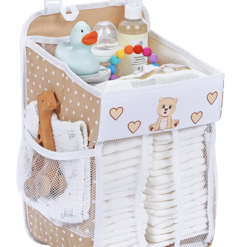 Cradle Star Hanging Nappy Caddy Organiser - Nursery Storage for Baby Accessories - Perfect Newborn Shower Gift - 43 x 23 x 23 cm