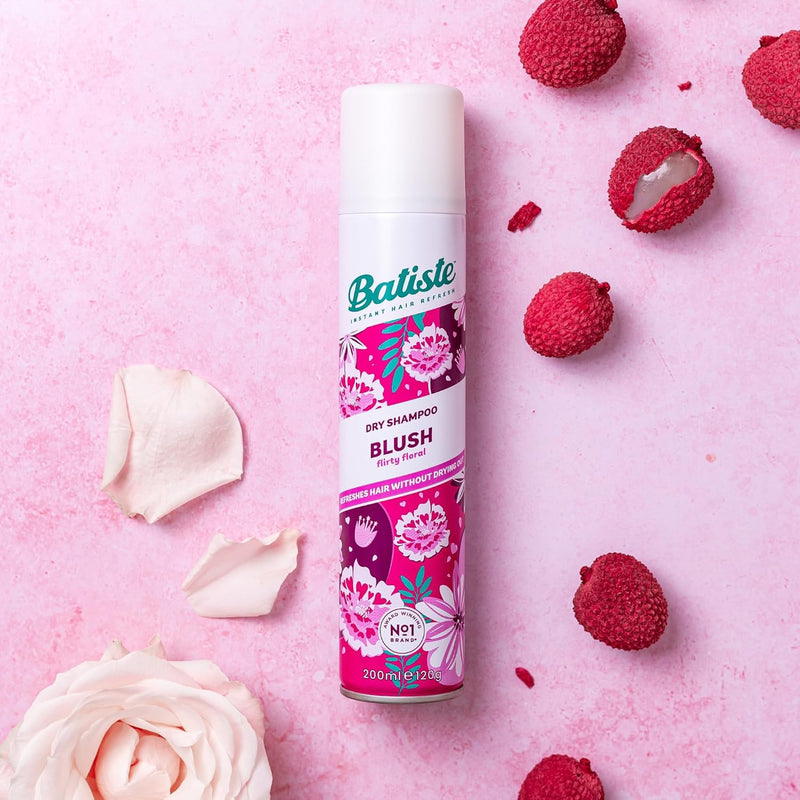 Batiste Dry Shampoo in Blush 200ml, Floral & Flirty Fragrance, No Rinse Spray to Refresh Hair in Between Washes (Packing May Vary)