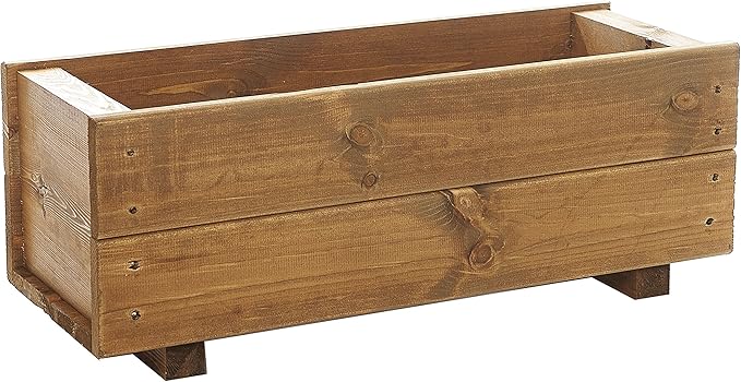 RUDDINGS WOOD Set of 2 x 60cm Wooden Trough Planter - Plant Container Box Fully Assembled