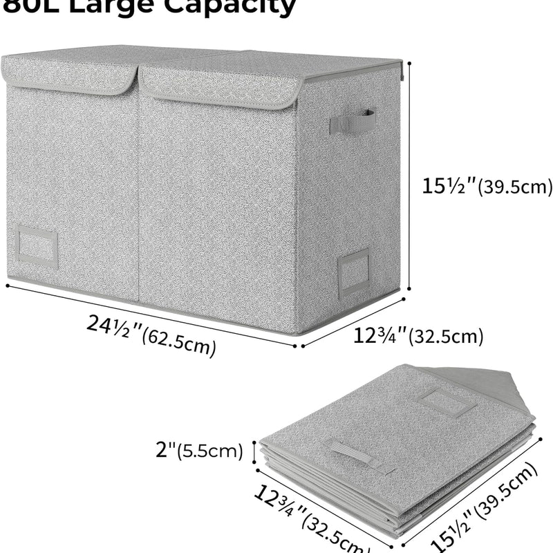 GRANNY SAYS Toy Storage Box, Pack of 1 Large Storage Box, Grey Storage Box, Kids' Toy Chests & Boxes, Foldable Storage Box with Lid, Toy Box Storage for Girls Boys to Organise Bedroom Nursery Playroom