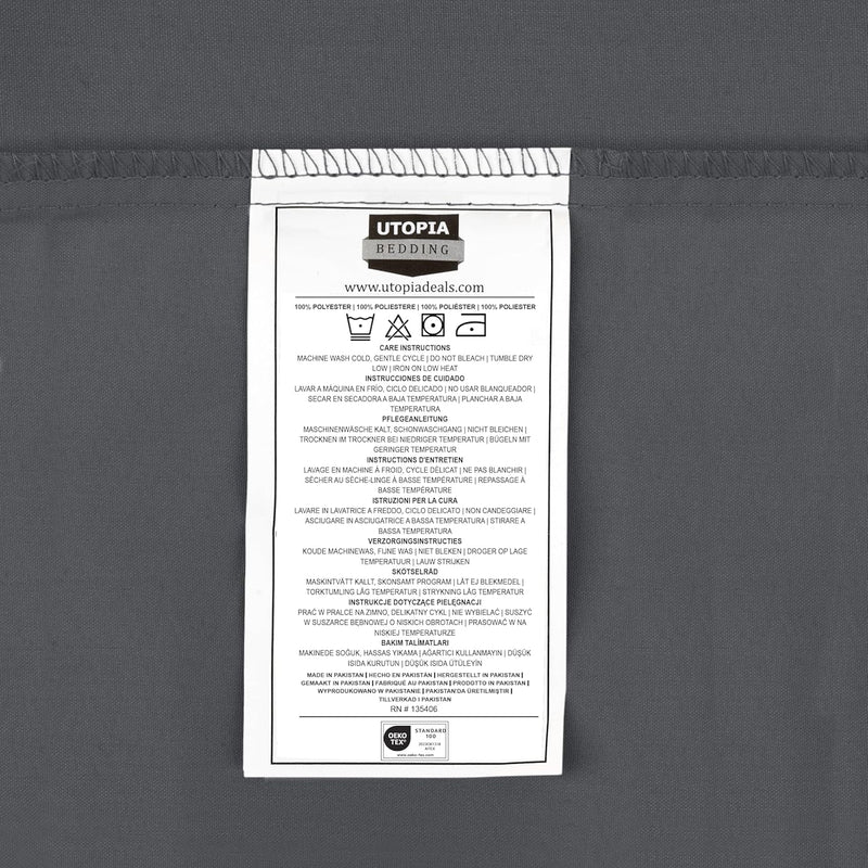 Utopia Bedding Duvet Cover Double - Soft Microfibre Polyester - Bedding Quilt Cover Set, with Pillow cases (Grey)