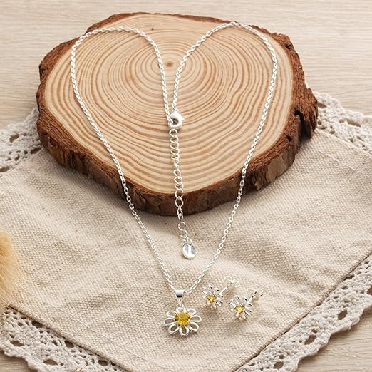 Philip Jones Daisy Set Created with Zircondia® Crystals