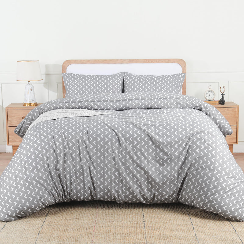 Utopia Bedding Duvet Cover Double - Soft Microfibre Polyester - Bedding Quilt Cover Set, with Pillow cases (Grey)