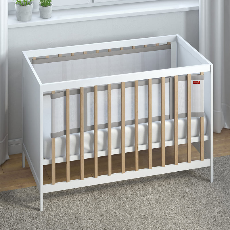 AiRoya Brethable Mesh Cot Bumper for 2-Sided Cot and Cotbed with Solid Ends