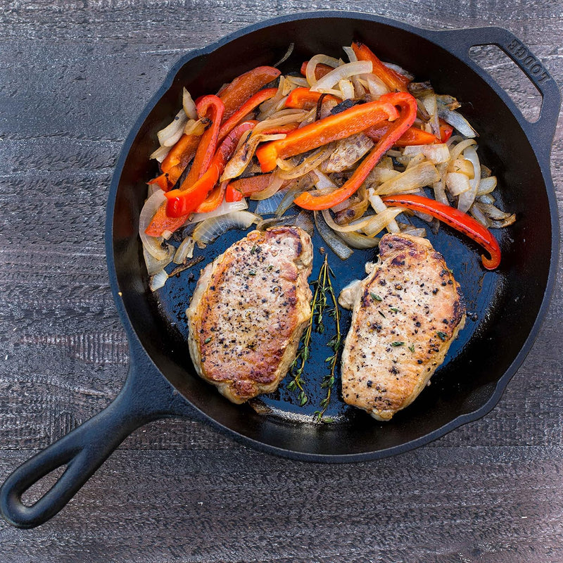 Lodge Pre-Seasoned Cast Iron Skillet Frying Pan. Made in The USA. 26 cm/10.25 inch, Multi-Coloured, 10.25-Inch