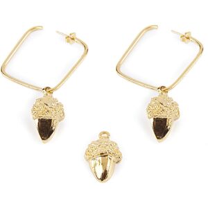Shabama Square Acorn earrings #shiny gold