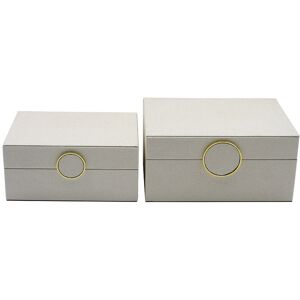 Canora Grey Luxurious Faux Litchi Jewellery Boxes, Storage Decorative Case Gold/White 12.5cm H X 26cm W X 20.5cm D