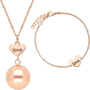 Bola Heart and Love bola pregnancy necklace Rose Gold