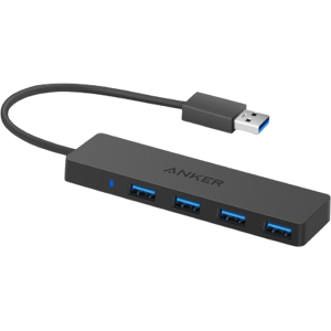 Anker 4-Port Ultra Slim USB 3.0 Data Hub 0.75 ft / Black
