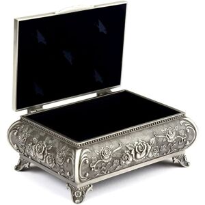 Rosdorf Park Chiron Jewellery Box + Silver 5.3cm H X 12.5cm W X 9cm D